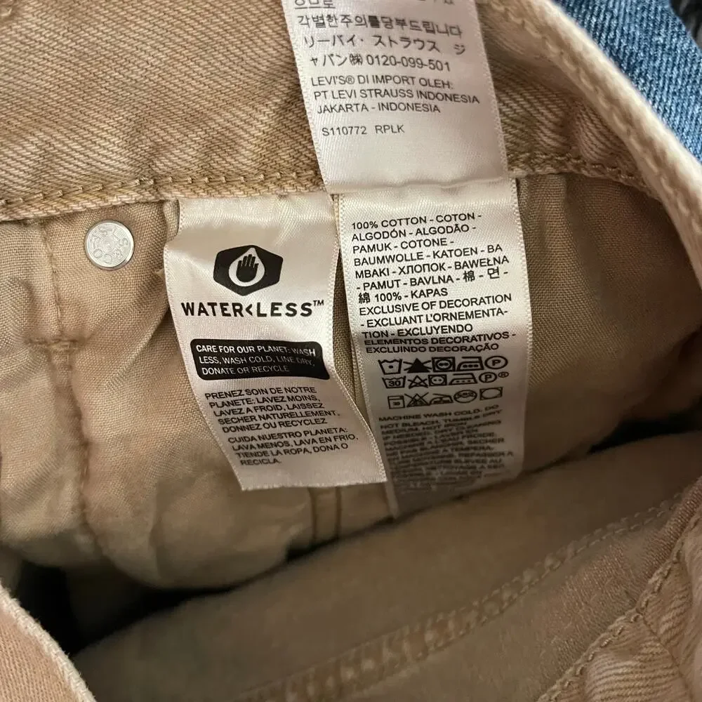 Levi’s 501 Denim Shorts High Rise Cutoff Women’s Tan Button Fly - Size 31 - Picture 4 of 5